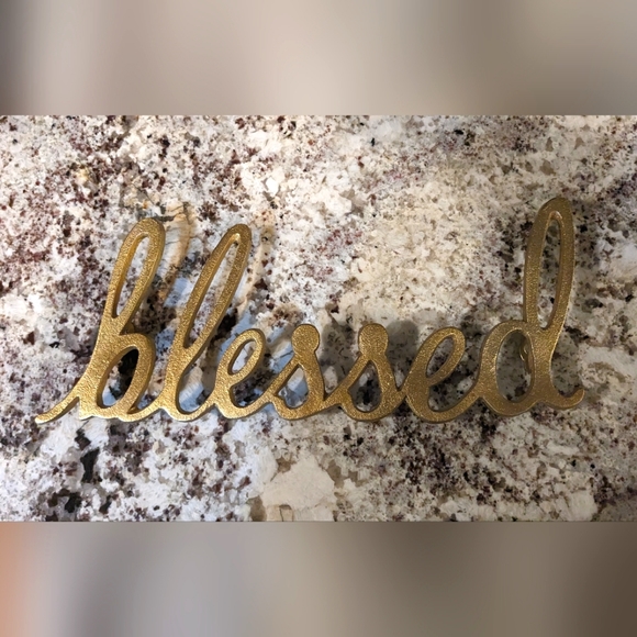"blessed " cursive metal sign - Picture 1 of 3